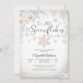 冬の雪の花 赤ちゃん歓迎会 ご招待 招待状 (正面)