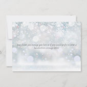 冬の雪の花 Elegant Script サンキューカード (裏面)