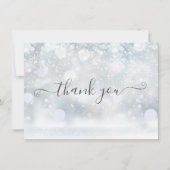 冬の雪の花 Elegant Script サンキューカード (正面)