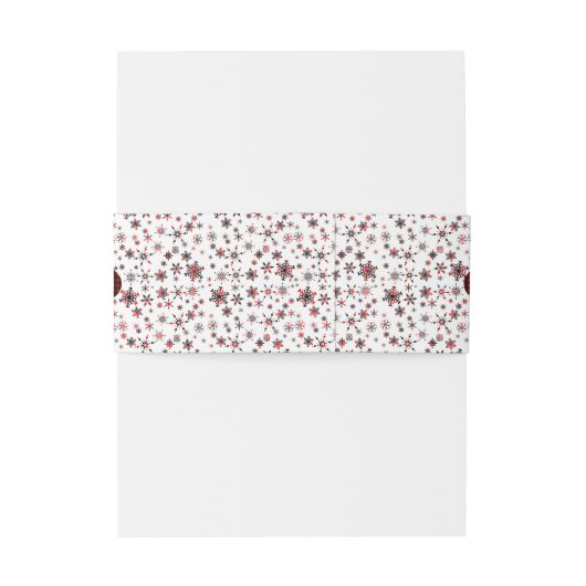 冬の雪の赤いバッファロークリスマス結婚。 招待状ベリーバンド (裏面例)