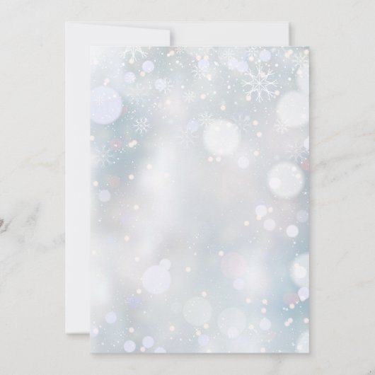 冬の雪の赤ちゃんシャワーベビーその冷たい外 招待状 (裏面)