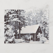 冬の雪の農園はがき ポストカード (正面)