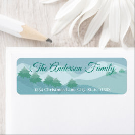 冬の雪の返送先ラベル ラベル