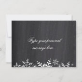 冬の雪の降るベビーシャワーありがとうございます 招待状 (裏面)