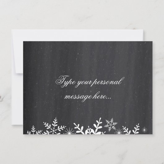 冬の雪の降るベビーシャワーありがとうございます 招待状 (裏面)