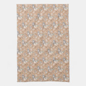 冬の雪の雀 水彩手描き キッチンタオル (縦)