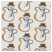 冬の雪の雪だるま雪だるまシュガークッキー生地 ファブリック (クローズアップ)
