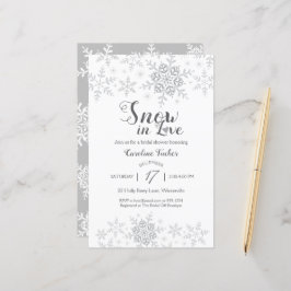 冬の雪の雪の中の恋のブライダルシャワー