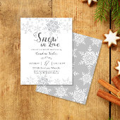 冬の雪の雪の中の恋のブライダルシャワー