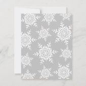 冬の雪の雪の中の恋のブライダルシャワー 招待状 (裏面)