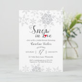 冬の雪の雪の恋の雪ブライダルシャワーInvite 招待状 (スタンド正面)