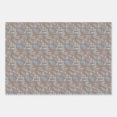 冬の雪の青いクリスマスツリー ラッピングペーパーシート (正面3)