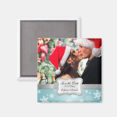 冬の雪の青と白の日を保存 マグネット (正面/裏面)