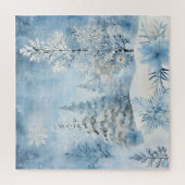 冬の雪の青と白 ジグソーパズル (縦)