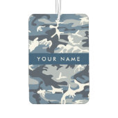 冬の雪の青の迷彩自分の名前をパーソナライズ カーエアーフレッシュナー (裏面)