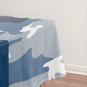 冬の雪の青の迷彩自分の名前をパーソナライズ テーブルクロス (インサイチュ)