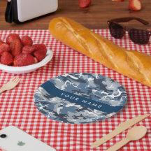 冬の雪の青の迷彩自分の名前をパーソナライズ