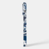 冬の雪の青の迷彩自分の名前をパーソナライズ iPhoneケース (左側面)