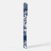 冬の雪の青の迷彩自分の名前をパーソナライズ iPhoneケース (右側面)