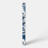 冬の雪の青の迷彩自分の名前をパーソナライズ SAMSUNG GALAXYケース (左側面)