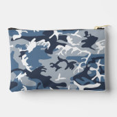 冬の雪の青の迷彩、軍隊、陸軍 アクセサリーポーチ (裏面)