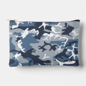 冬の雪の青の迷彩、軍隊、陸軍 アクセサリーポーチ (正面)