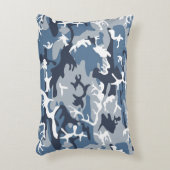 冬の雪の青の迷彩、軍隊、陸軍 アクセントクッション (正面(垂直))