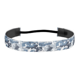 冬の雪の青の迷彩、軍隊、陸軍 アスレチックヘッドバンド