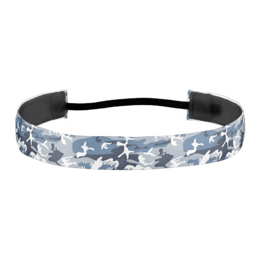 冬の雪の青の迷彩、軍隊、陸軍 アスレチックヘッドバンド (正面)