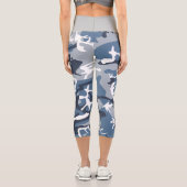 冬の雪の青の迷彩、軍隊、陸軍 カプリレギンス (裏面)