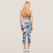 冬の雪の青の迷彩、軍隊、陸軍 カプリレギンス (裏面)