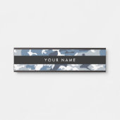 冬の雪の青の迷彩、軍隊、陸軍 サインプレート (正面)