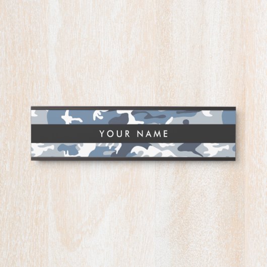 冬の雪の青の迷彩、軍隊、陸軍 サインプレート (正面)