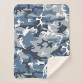冬の雪の青の迷彩、軍隊、陸軍 シェルパブランケット (正面)