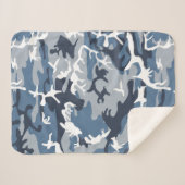 冬の雪の青の迷彩、軍隊、陸軍 シェルパブランケット (正面(横))