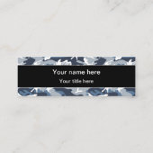 冬の雪の青の迷彩、軍隊、陸軍 スキニー名刺 (裏面)