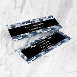 冬の雪の青の迷彩、軍隊、陸軍 スキニー名刺