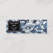 冬の雪の青の迷彩、軍隊、陸軍 スキニー名刺 (裏面)