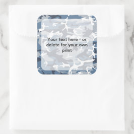 冬の雪の青の迷彩、軍隊、陸軍 スクエアシール