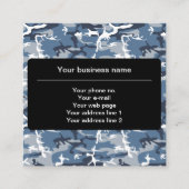冬の雪の青の迷彩、軍隊、陸軍 スクエア名刺 (正面)