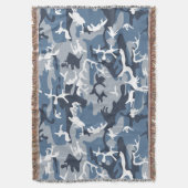 冬の雪の青の迷彩、軍隊、陸軍 スローブランケット (正面縦)