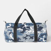 冬の雪の青の迷彩、軍隊、陸軍 ダッフルバッグ (正面)