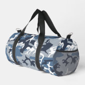 冬の雪の青の迷彩、軍隊、陸軍 ダッフルバッグ (右コーナー)