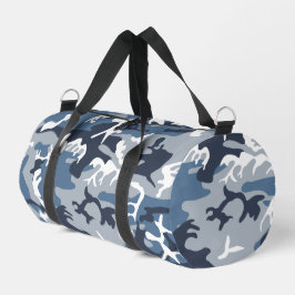 冬の雪の青の迷彩、軍隊、陸軍 ダッフルバッグ