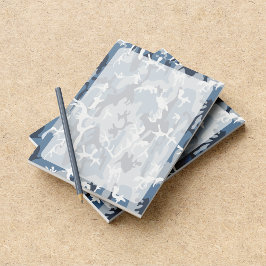 冬の雪の青の迷彩、軍隊、陸軍 ノートパッド