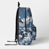 冬の雪の青の迷彩、軍隊、陸軍 プリントバックパック (左)