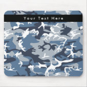 冬の雪の青の迷彩、軍隊、陸軍 マウスパッド (正面)