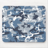 冬の雪の青の迷彩、軍隊、陸軍 マウスパッド (正面)