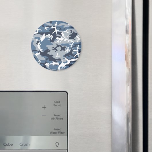 冬の雪の青の迷彩、軍隊、陸軍 マグネット (インサイチュ (冷蔵庫))