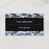 冬の雪の青の迷彩、軍隊、陸軍 名刺 (裏面)